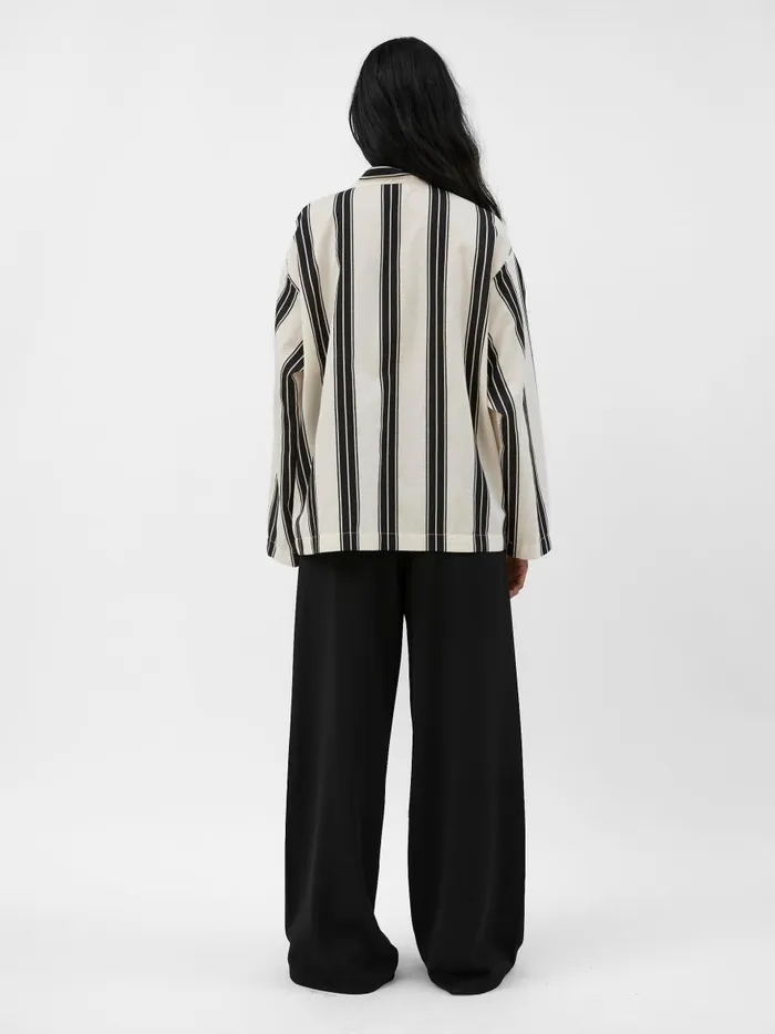 Women Relaxed Stripe Tunic Nero Stripe The UNDONE Tops