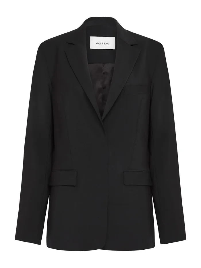 Women Relaxed Tailored Blazer Black The UNDONE Jackets