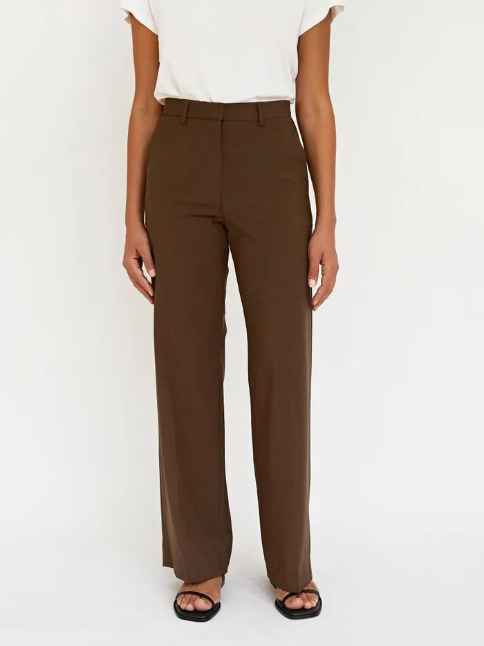 Women Relaxed Tailored Trouser Coffee The UNDONE Pants