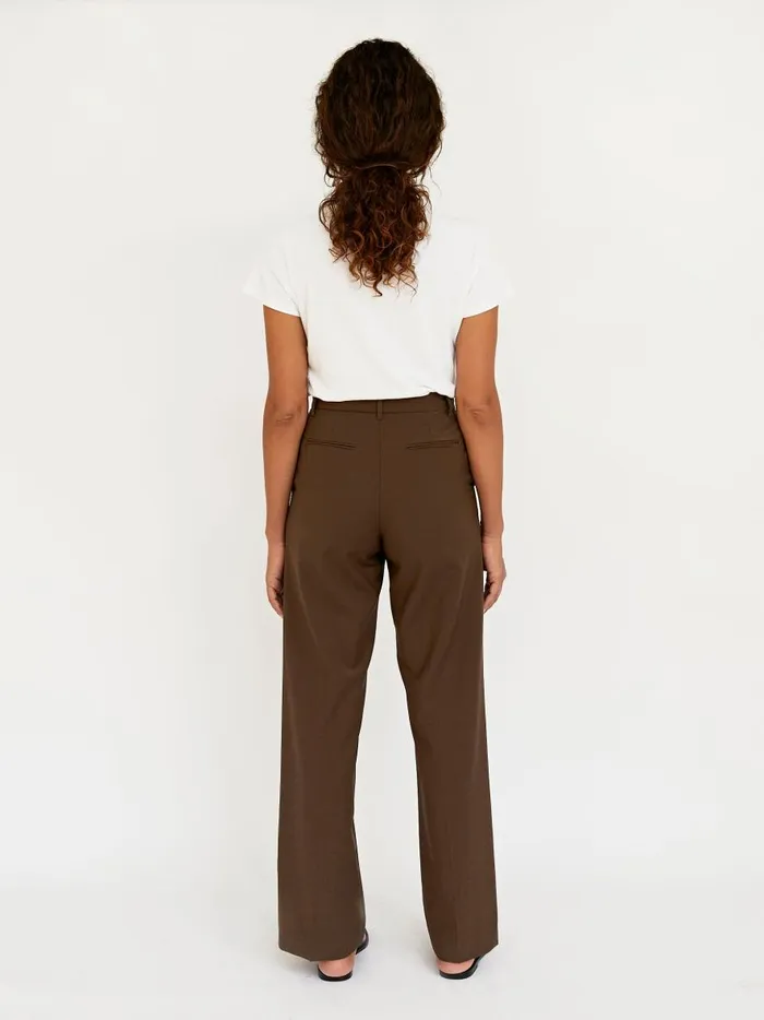 Women Relaxed Tailored Trouser Coffee The UNDONE Pants