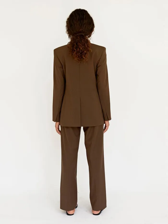 Women Relaxed Tailored Trouser Coffee The UNDONE Pants