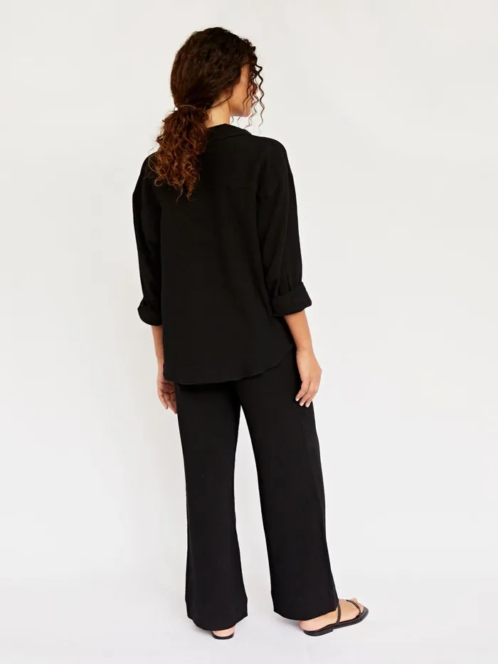 Women Resort Shirt Black The UNDONE Loungewear