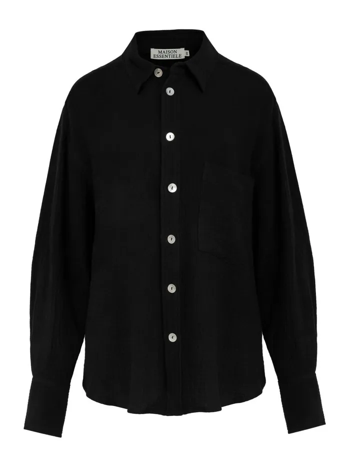 Women Resort Shirt Black The UNDONE Tops