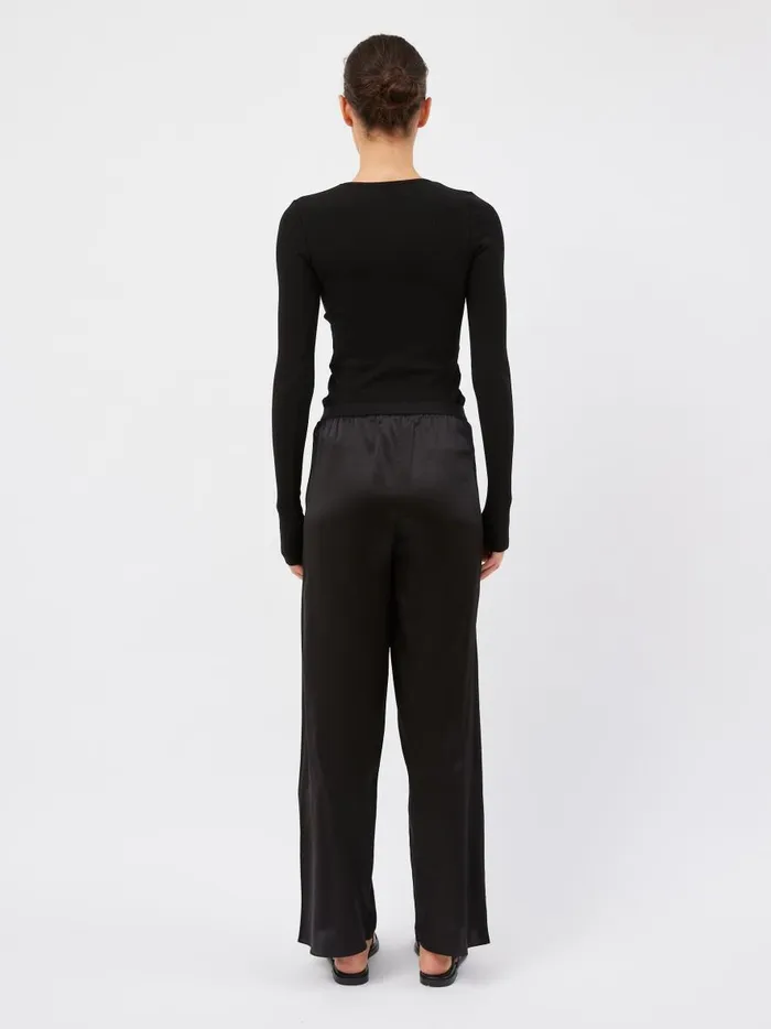 Women Rib Long Sleeve Black The UNDONE Tops