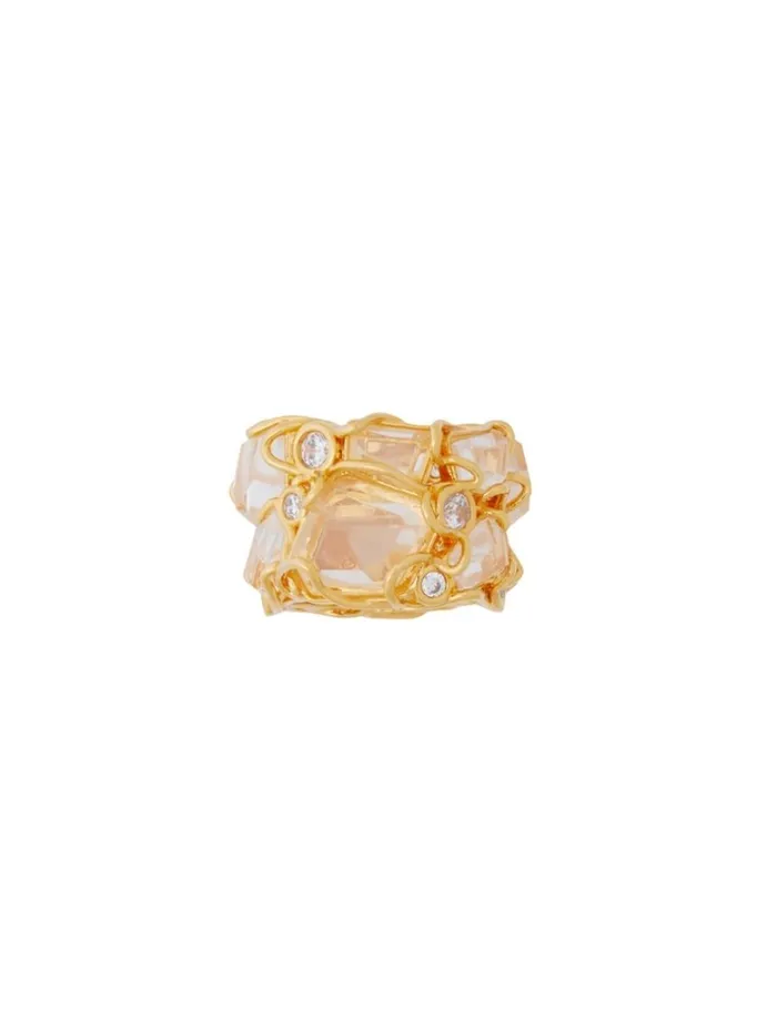 Women Rings Zimmermann Crystal Swirl Ring Goldtransparent Quartz