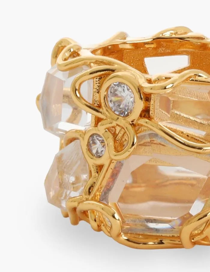 Women Rings Zimmermann Crystal Swirl Ring Goldtransparent Quartz
