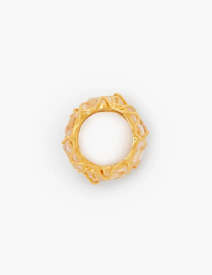 Women Rings Zimmermann Crystal Swirl Ring Goldtransparent Quartz