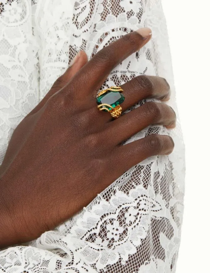 Women Rings Zimmermann Tangled Rope Cocktail Ring Goldemerald