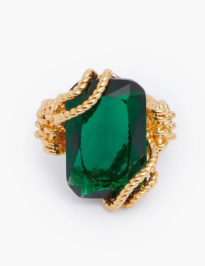 Women Rings Zimmermann Tangled Rope Cocktail Ring Goldemerald