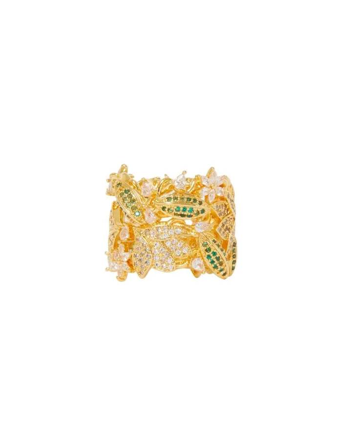 Women Rings Zimmermann Zimmermann Bloom Band Ring Goldgreen