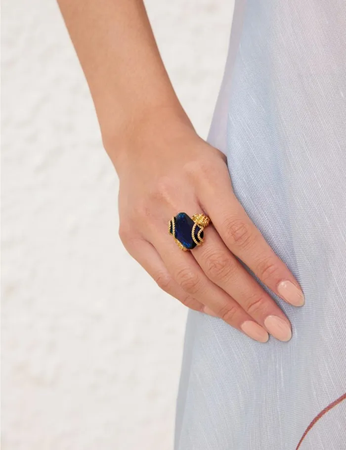 Women Rings Zimmermann Zimmermann Bloom Ring Goldsapphire