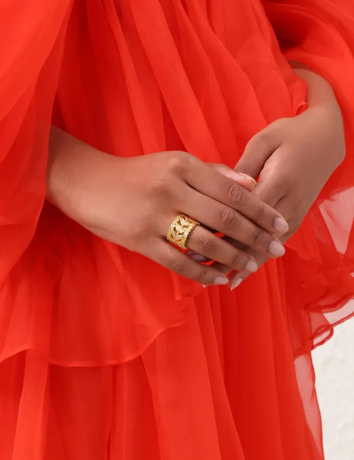 Women Rings Zimmermann Zimmermann Laurel Band Ring Gold