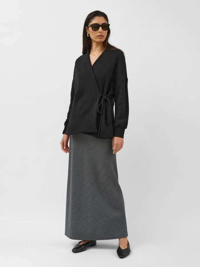 Women Riva Bias Skirt Charcoal Melange The UNDONE Skirts