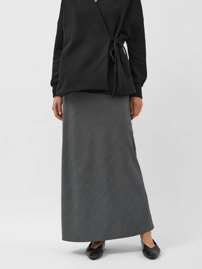 Women Riva Bias Skirt Charcoal Melange The UNDONE Skirts