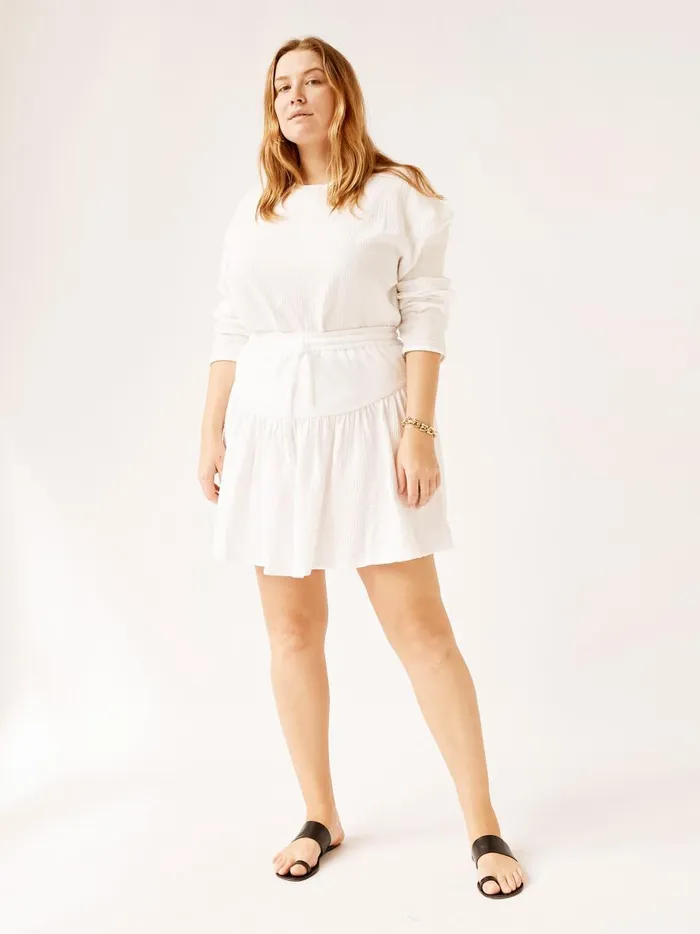 Women Romance Mini Skirt White The UNDONE Skirts