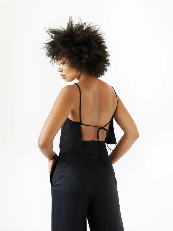 Women Rouleau Cami Top Black The UNDONE Tops