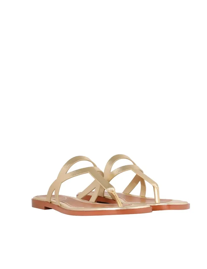 Women Sandals Zimmermann Zimmermann Bay Thong Gold
