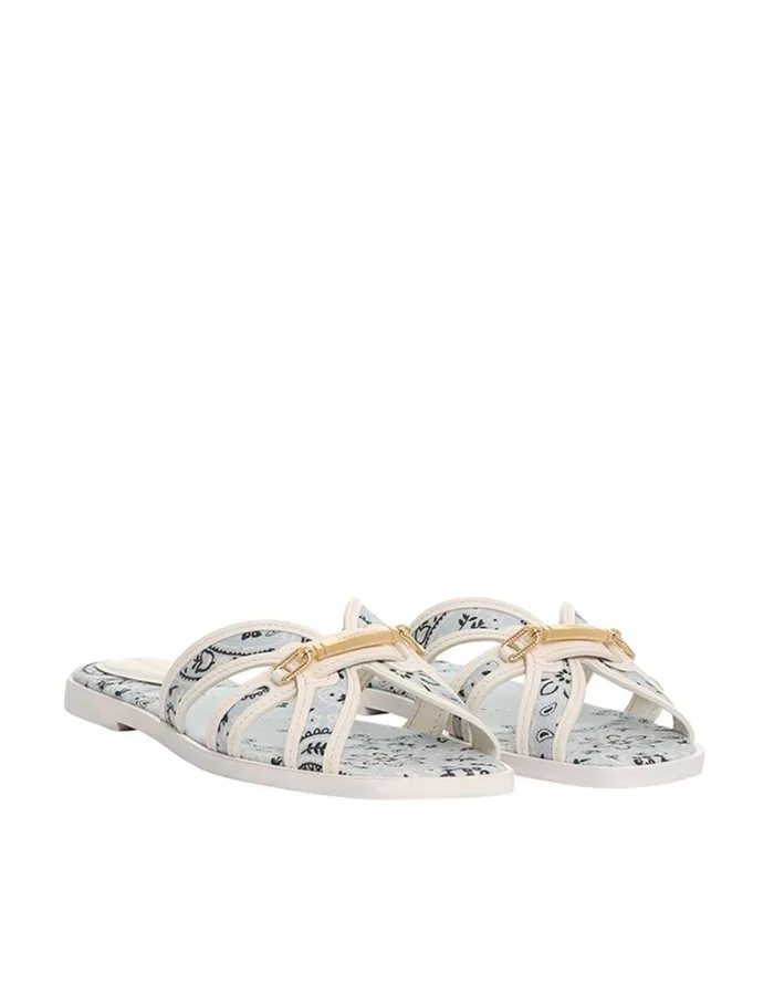 Women Sandals Zimmermann Zimmermann Prisma Slide Blue Bandana