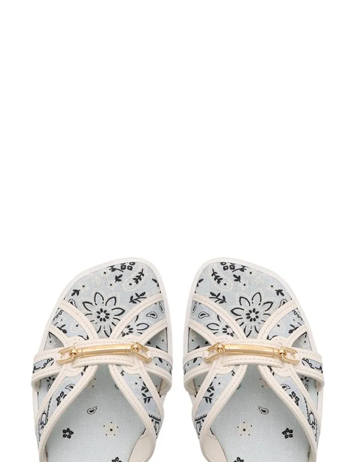 Women Sandals Zimmermann Zimmermann Prisma Slide Blue Bandana
