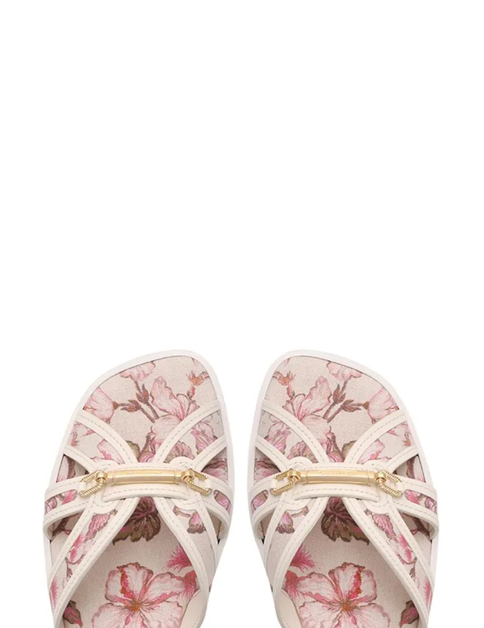 Women Sandals Zimmermann Zimmermann Prisma Slide Coral Hibiscus