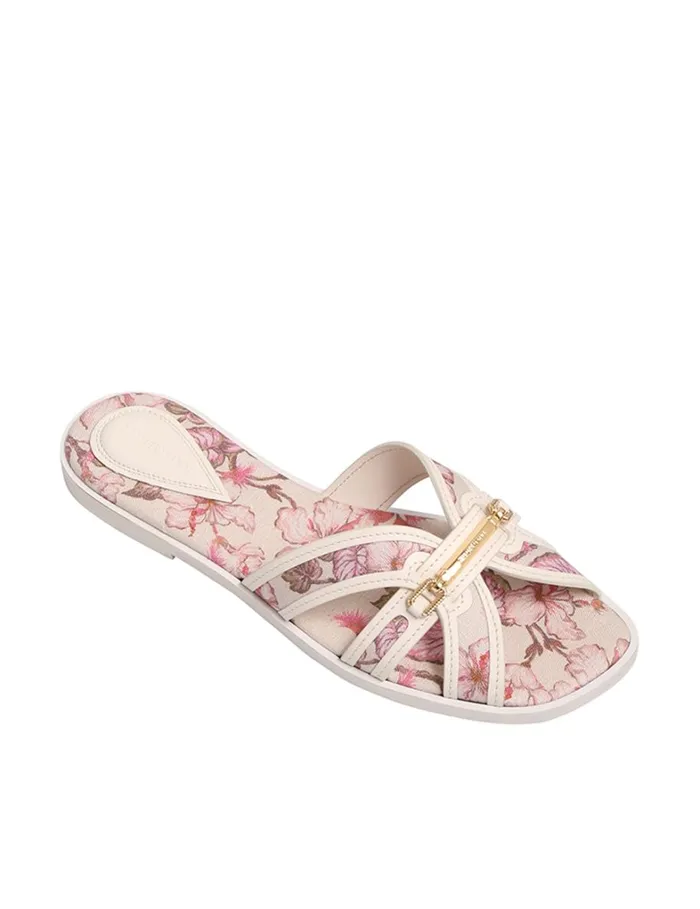 Women Sandals Zimmermann Zimmermann Prisma Slide Coral Hibiscus
