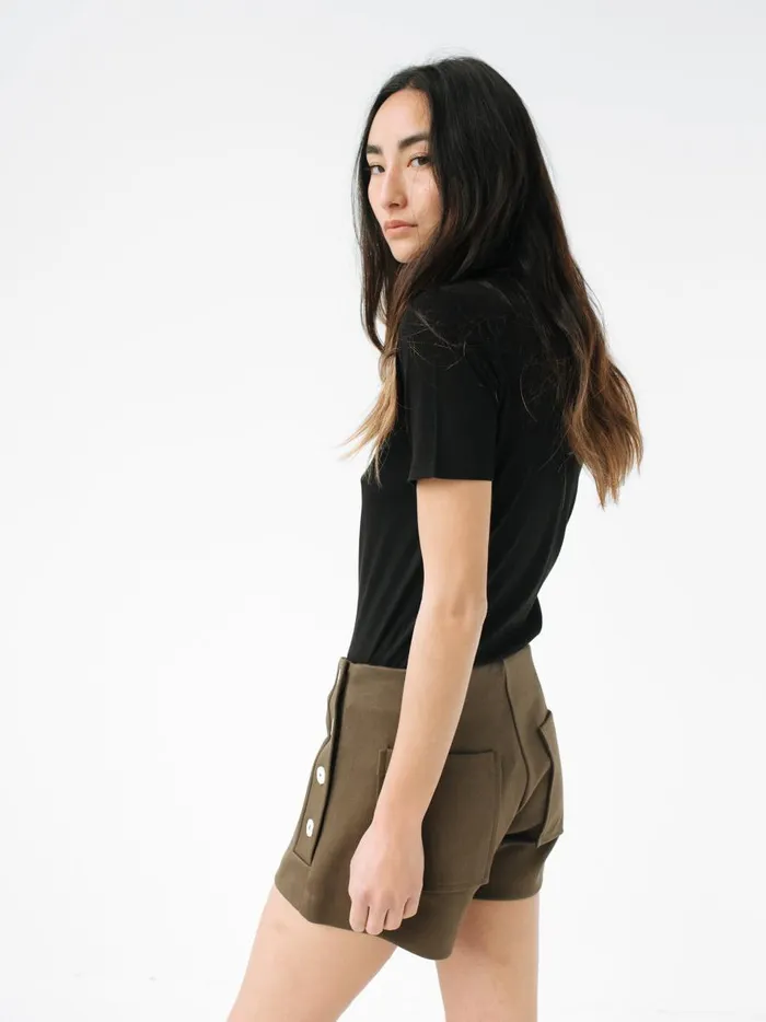 Women Sant Elm Short Khaki The UNDONE Shorts Women Sant Elm Short Khaki The UNDONE Shorts