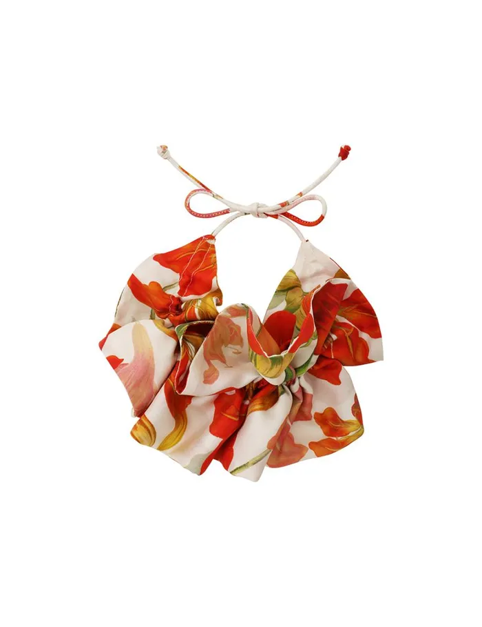 Women Scarves Zimmermann Flower Neck Scarf Red Lily