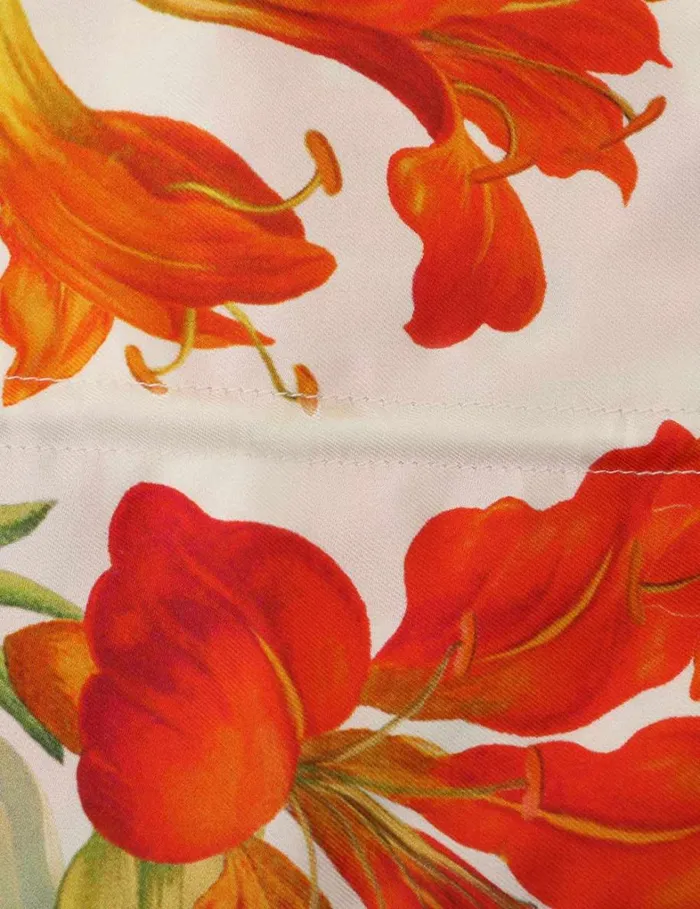 Women Scarves Zimmermann Flower Neck Scarf Red Lily