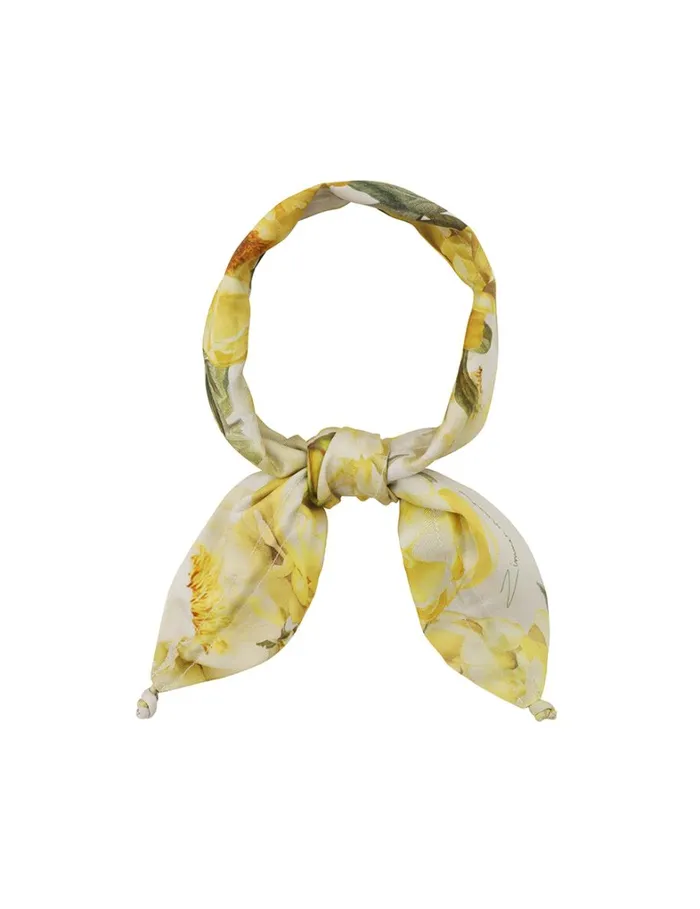 Women Scarves Zimmermann Flower Neck Scarf Yellow Peony