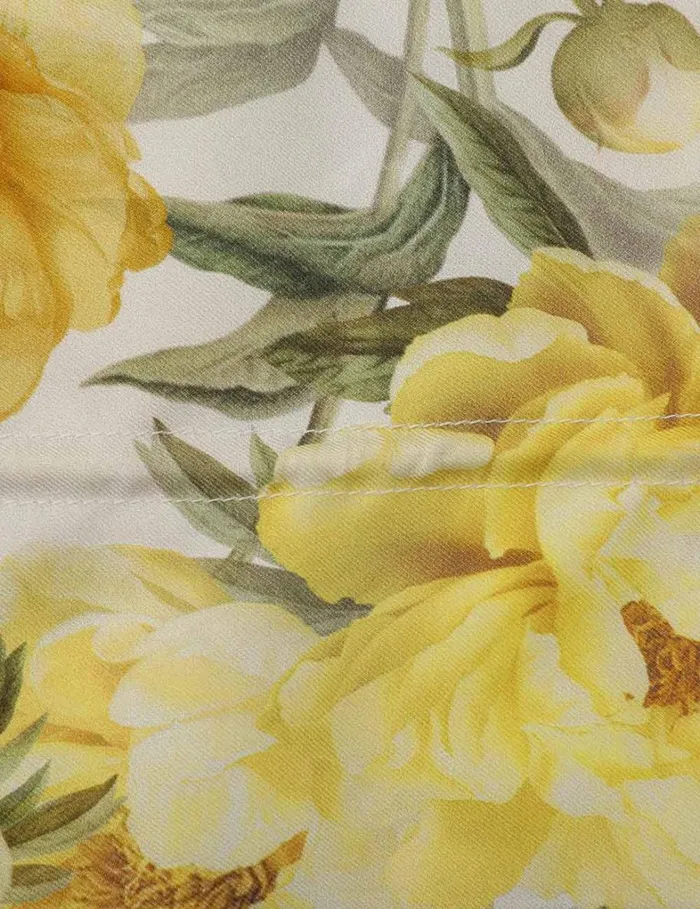 Women Scarves Zimmermann Flower Neck Scarf Yellow Peony