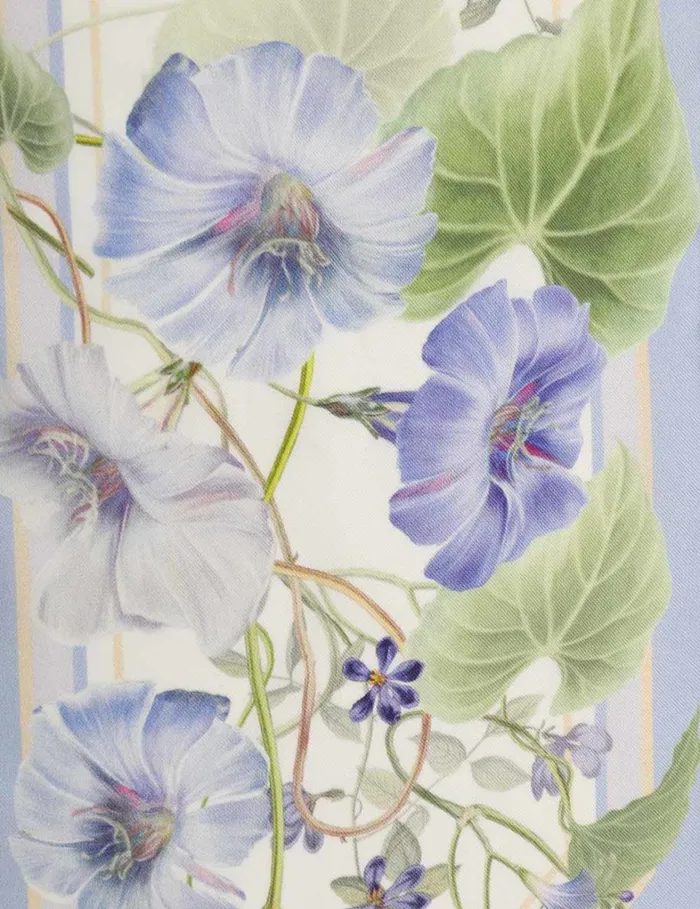 Women Scarves Zimmermann Printed Silk Neck Scarf Blue Floral