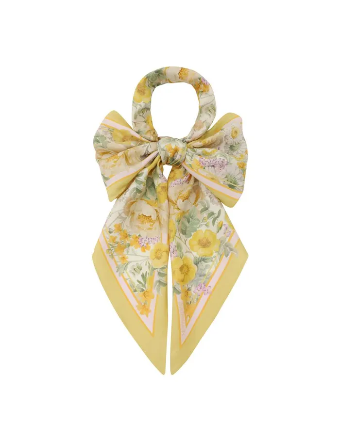 Women Scarves Zimmermann Printed Silk Neck Scarf Citrus Garden Print