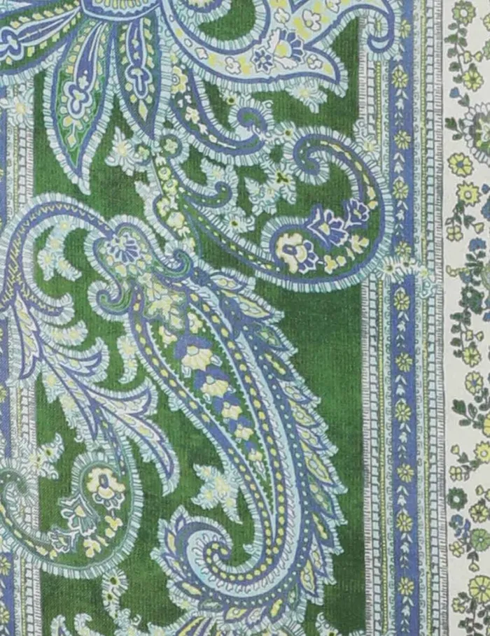 Women Scarves Zimmermann Printed Silk Neck Scarf Green Paisley