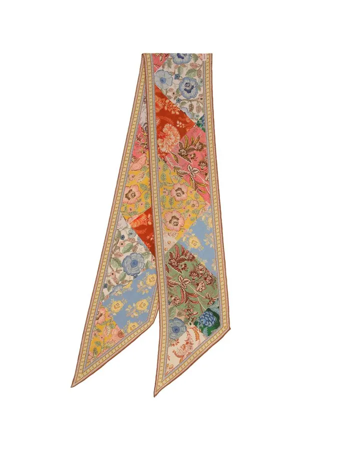 Women Scarves Zimmermann Printed Silk Neck Scarf Patch Floral