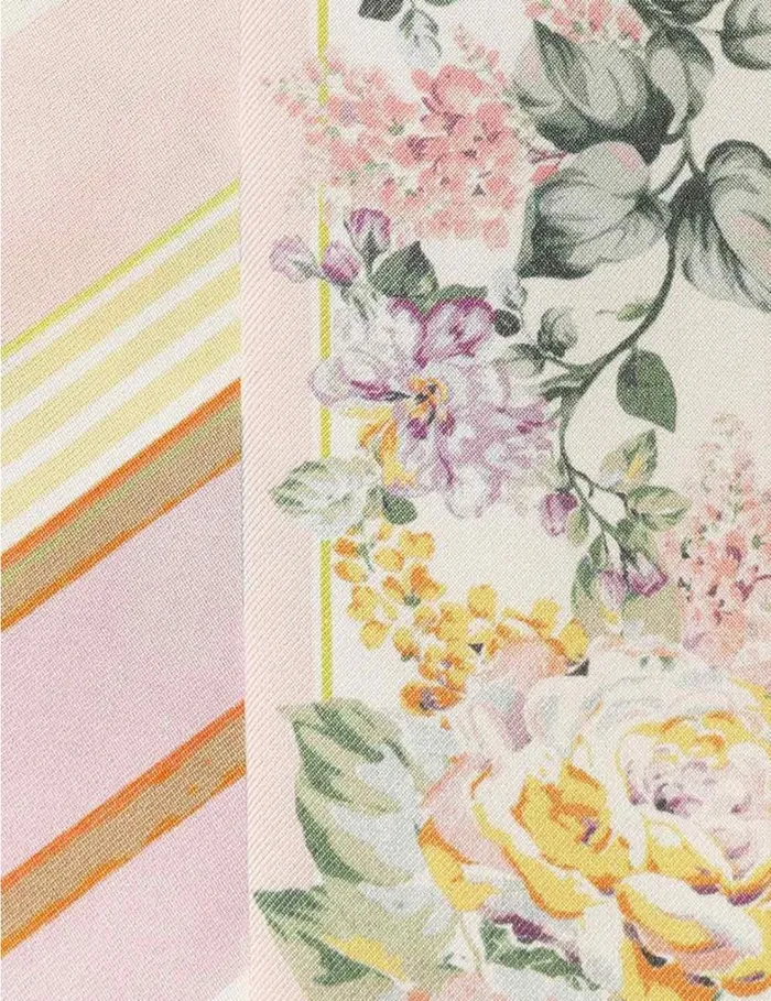 Women Scarves Zimmermann Printed Silk Ribbon Scarf Multi Watercolour Floral