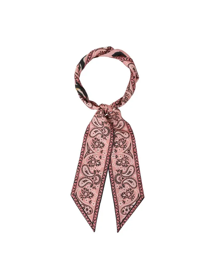 Women Scarves Zimmermann Printed Silk Ribbon Scarf Pink Bandana