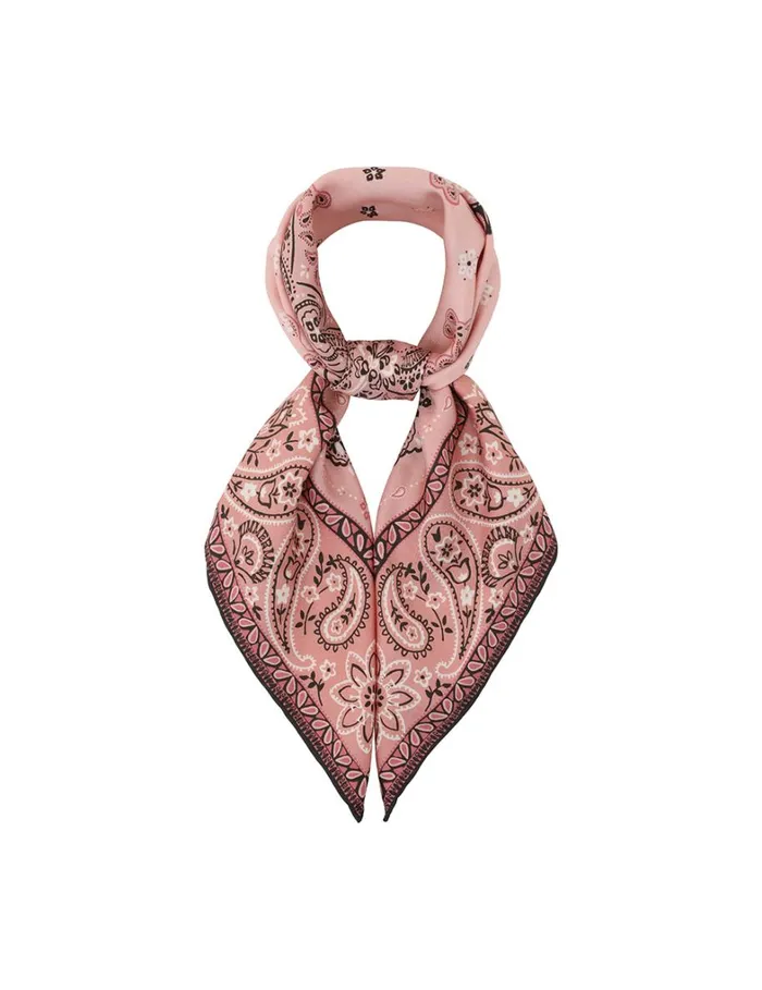 Women Scarves Zimmermann Printed Silk Square 70 Pink Bandana