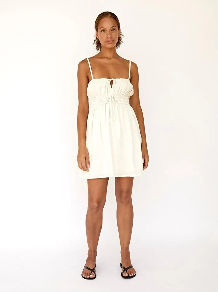 Women Shivka Mini Dress Egg Shell The UNDONE Dresses