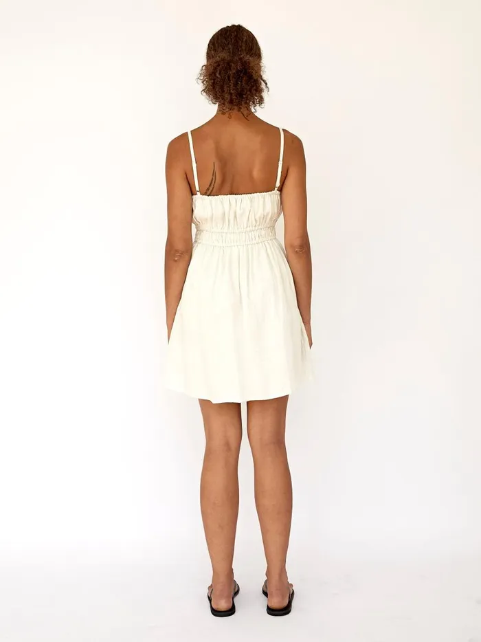 Women Shivka Mini Dress Egg Shell The UNDONE Dresses