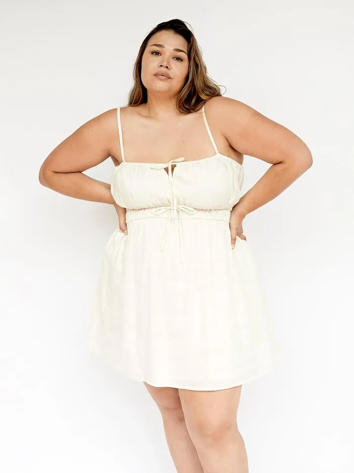 Women Shivka Mini Dress Egg Shell The UNDONE Dresses