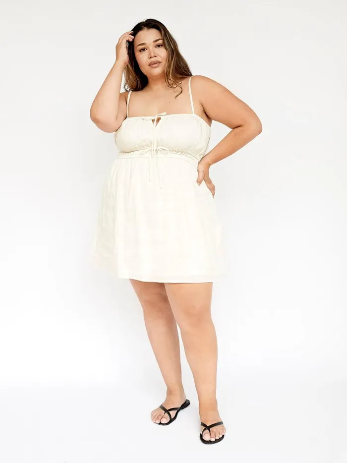Women Shivka Mini Dress Egg Shell The UNDONE Dresses