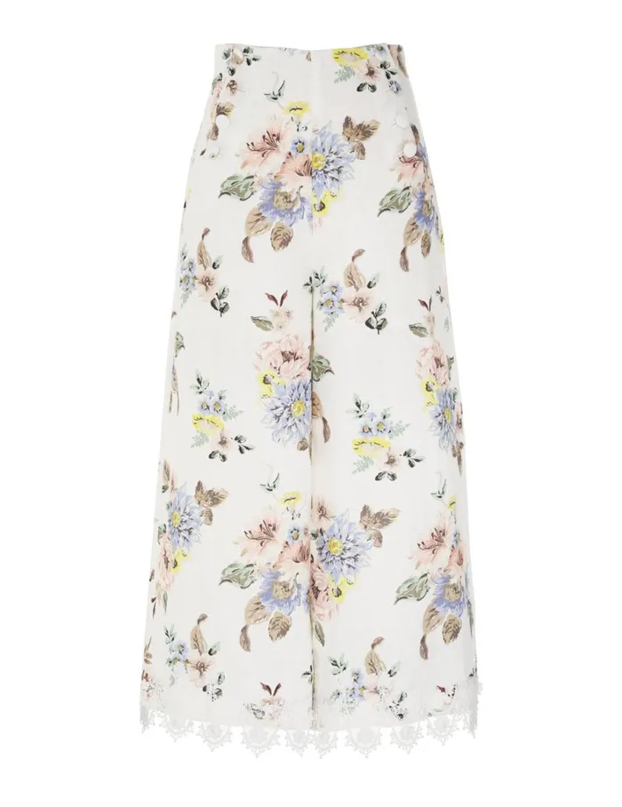 Women Shorts and Pants Zimmermann Applique Culottes Blue Floral
