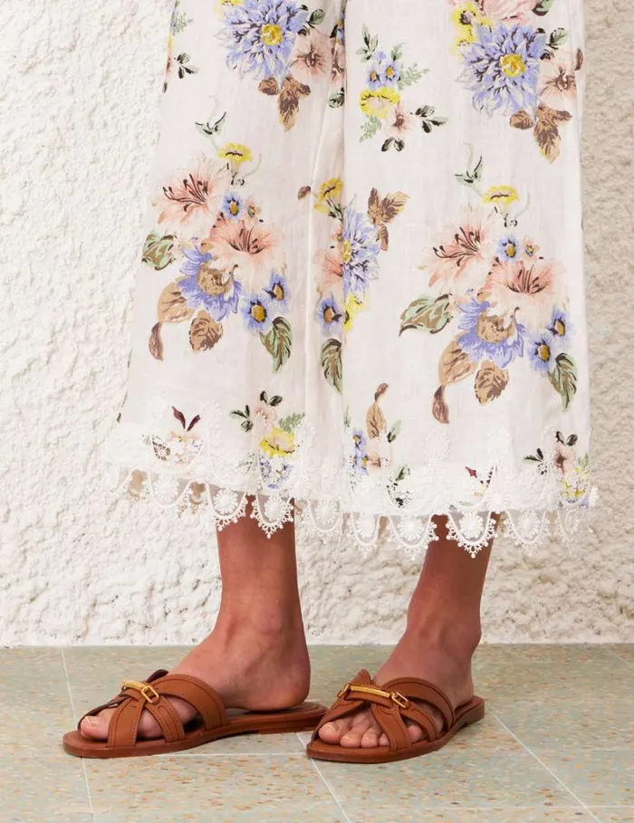 Women Shorts and Pants Zimmermann Applique Culottes Blue Floral