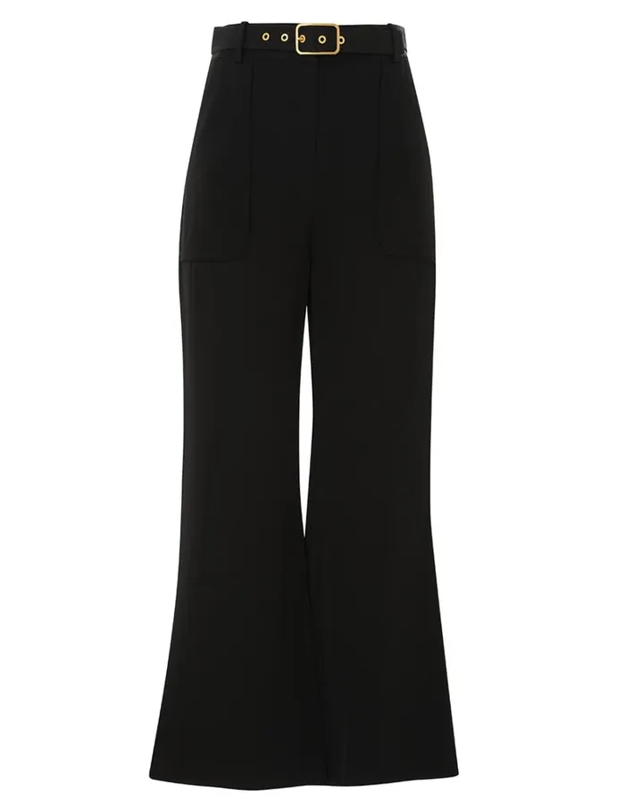 Women Shorts and Pants Zimmermann Crop Flare Pant Black