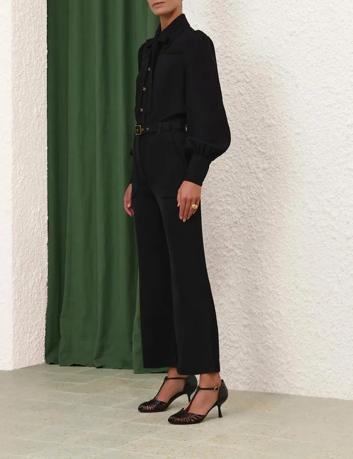 Women Shorts and Pants Zimmermann Crop Flare Pant Black