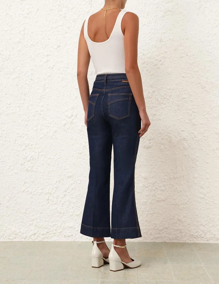 Women Shorts and Pants Zimmermann Cropped Flare Jean Ink