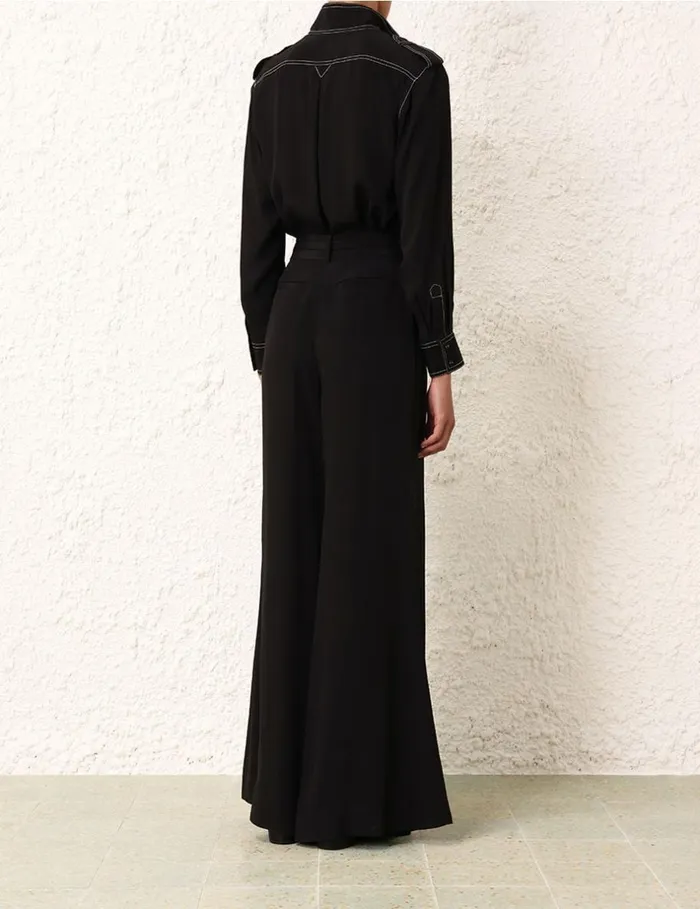 Women Shorts and Pants Zimmermann Double Tuck Pant Black