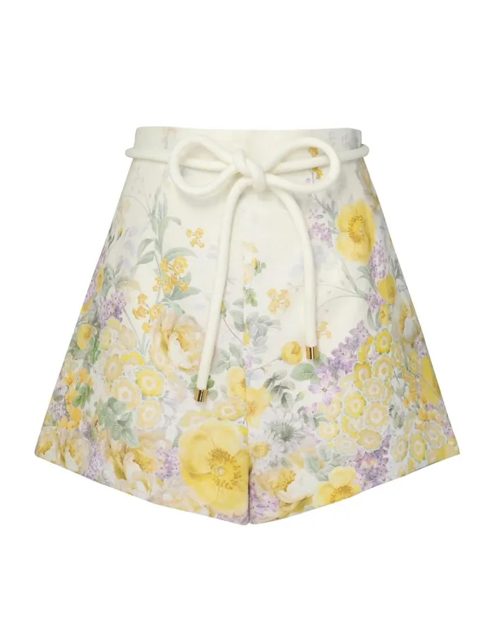 Women Shorts and Pants Zimmermann Harmony High Waisted Short Citrus Garden Print