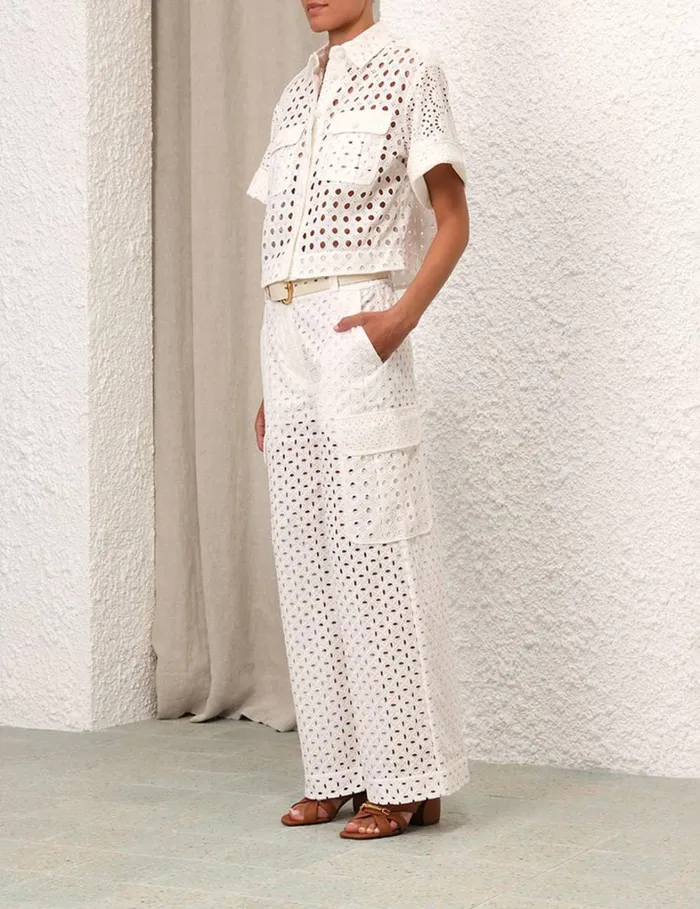 Women Shorts and Pants Zimmermann Matchmaker Anglaise Pant Ivory