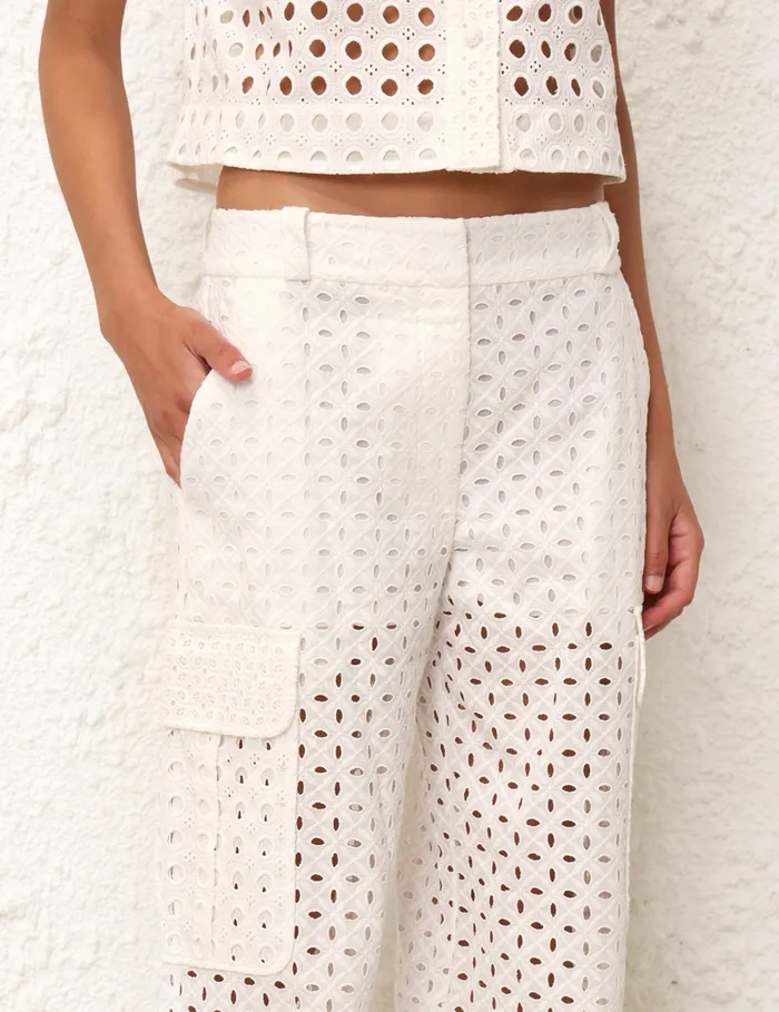 Women Shorts and Pants Zimmermann Matchmaker Anglaise Pant Ivory